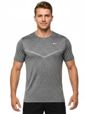 Nike Shirt DRI-FIT Rise 365 Short-Sleeve Running Mens Sz 2XL Gray Athleisure EUC